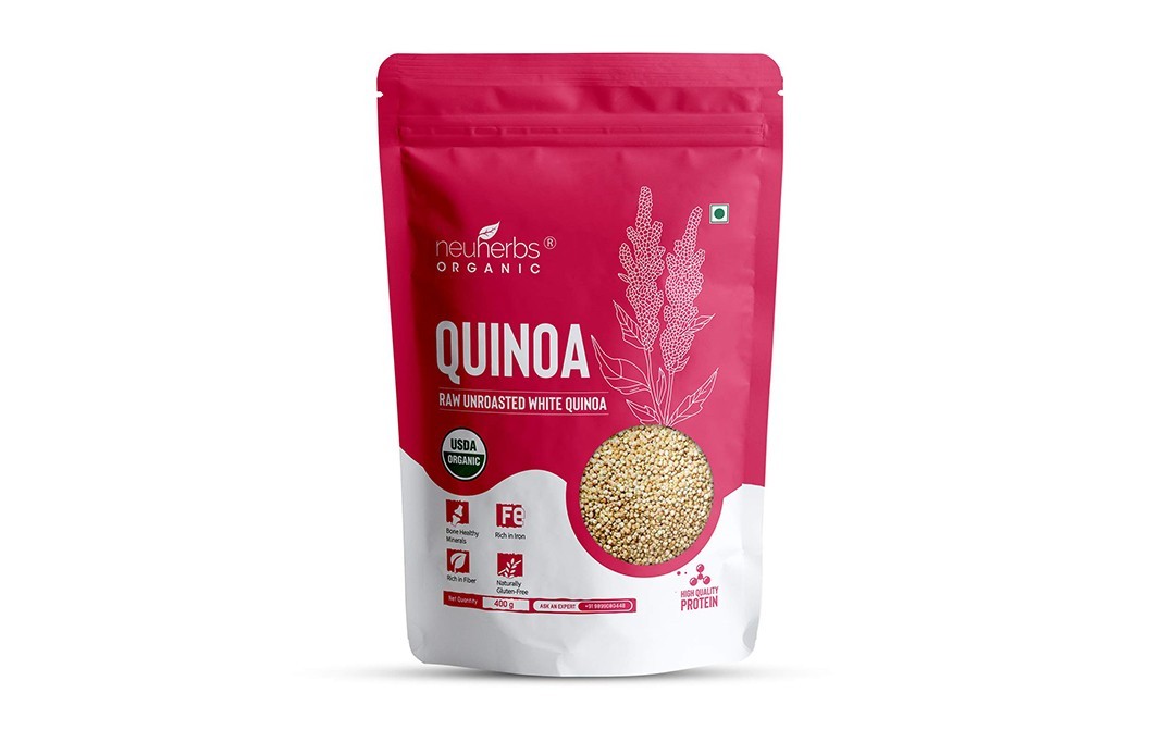 Neuherbs organic Quinoa Raw Unroasted White Quinoa   Pack  400 grams